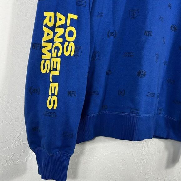 🔥🏈 LOS ANGELES RAMS x TOMMY HILFIGER Colab CREWNECK Sweatshirt Men Sz XL - EUC - Picture 3 of 9